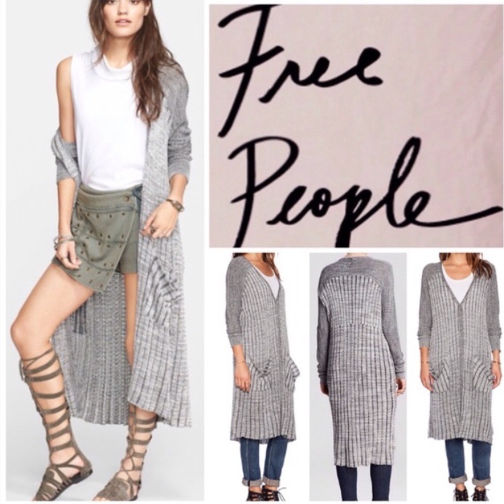 Free People Grey Duster Cardigan - Picture 3 of 8